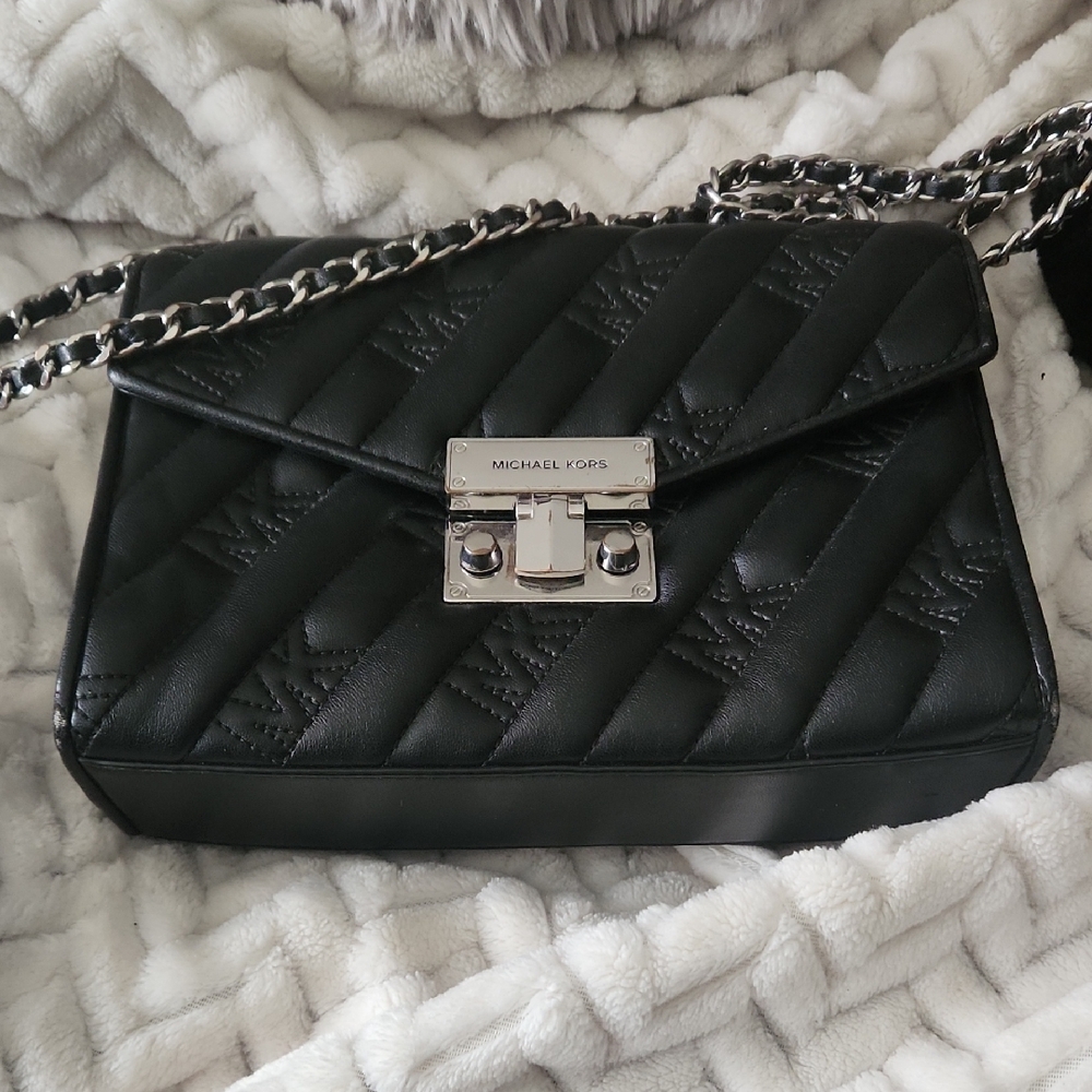 Michael Kors Black Quilted Crossbody Bag